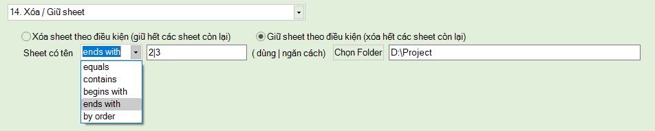 Thiết lập và chạy chức năng Giữ Sheet